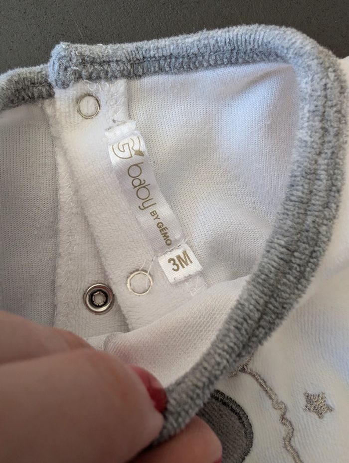 Lot de 2 pyjamas velours Gemo - Taille : 3 Mois - photo numéro 8