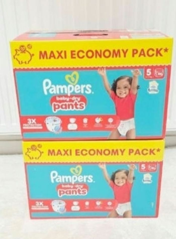 2× Couches Pampers Pants Taille 5 MAXI PACK ×172