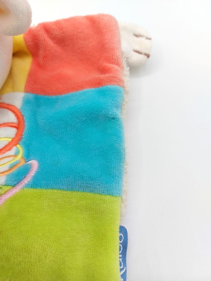 Doudou plat marionnette souris KALOO crapouilles patchwork collection 1998-2005 spirales vintage - photo numéro 5