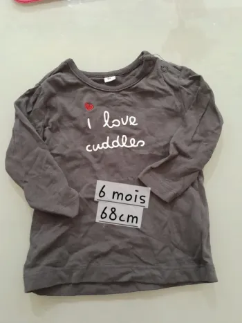 Haut fille gris 6 mois