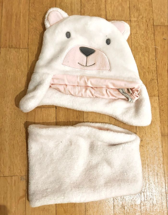 Bonnet style Chapka Ours & Tour de cou - Mes Petits Cailloux - 6/12 mois - photo numéro 2