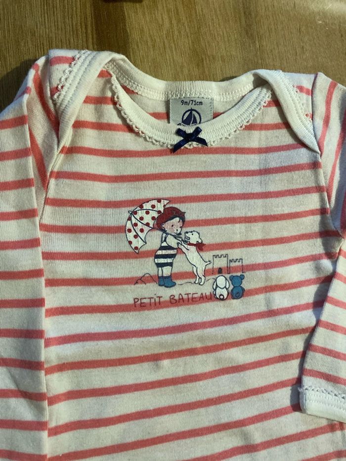 Lot de 6 body ML petit bateau fille 9 mois - photo numéro 5