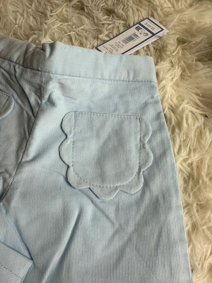 Short bleu ciel en velours Jacadi taille 36 mois - photo numéro 2