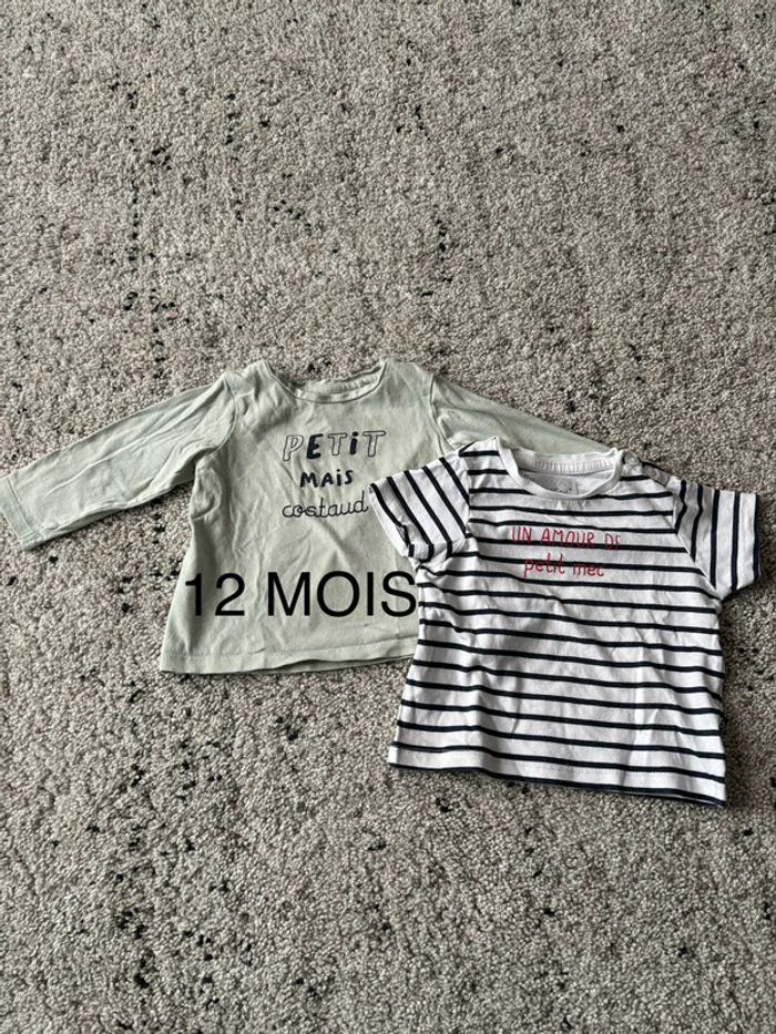 Lot 2 t-shirts garçon 12 mois