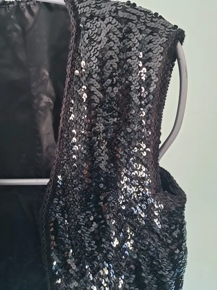 Boléro gilet à sequins noir - photo numéro 2