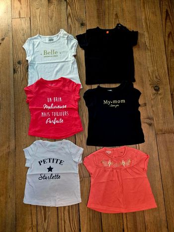 Lot de 6 tee shirts pour bébé fille