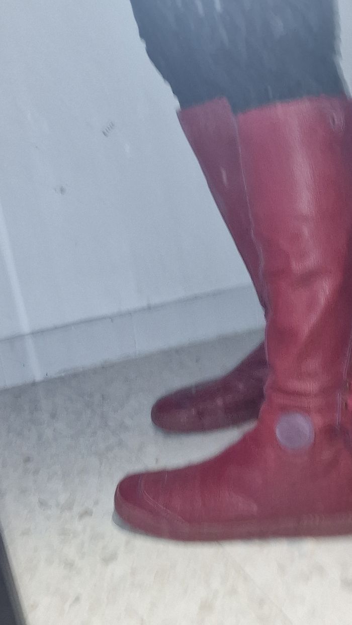 Bottes baskets cuir véritable rouge Pataugas 38 1/2 - photo numéro 6