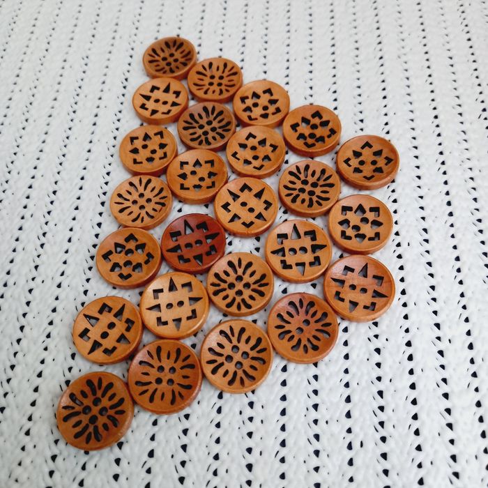 25 boutons en bois 20 mm -2010 bra113