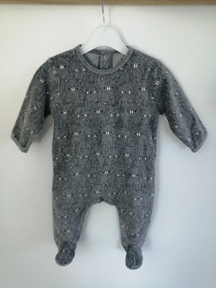 Pyjamas velour kiabi gris