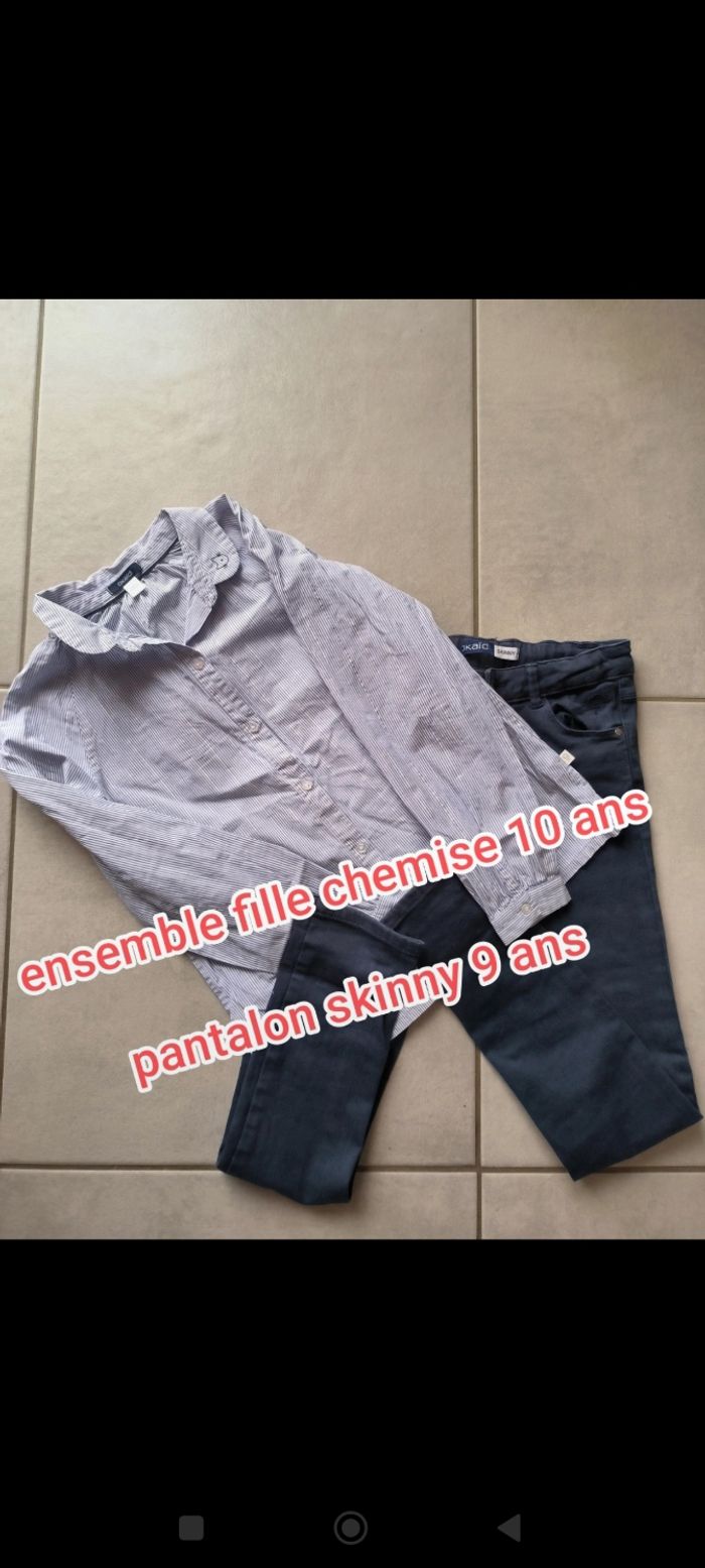 Ensemble fille pantalon 9 ans et haut 10 ans