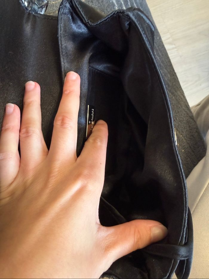 Sac à main pochette noir avec perles un jour ailleurs - photo numéro 5