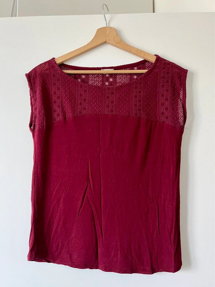 Haut rouge bordeaux Naf Naf taille S