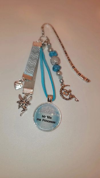 Cadeau ma fille, bijoux de sac ou marque page " ma fille ma princesse"