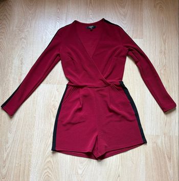Combinaison short manches longues rouge Jennyfer 