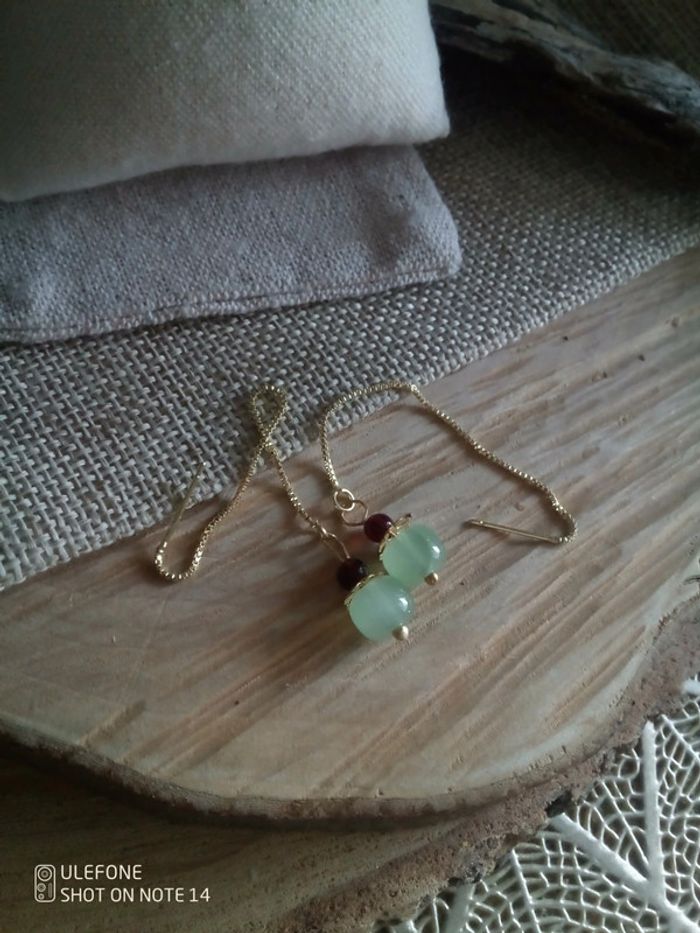 Boucles d'oreilles aventurine - photo numéro 4