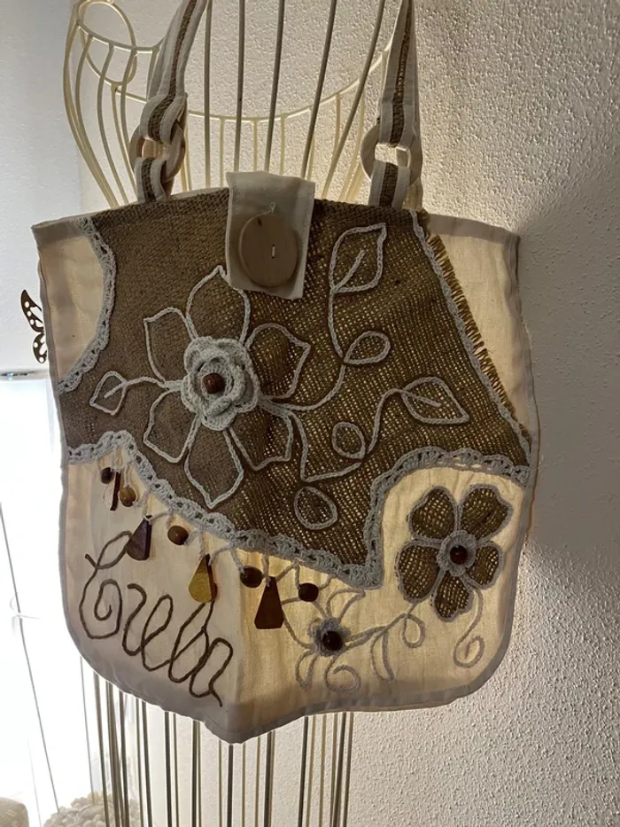 Sac tote bag - beige - photo numéro 5