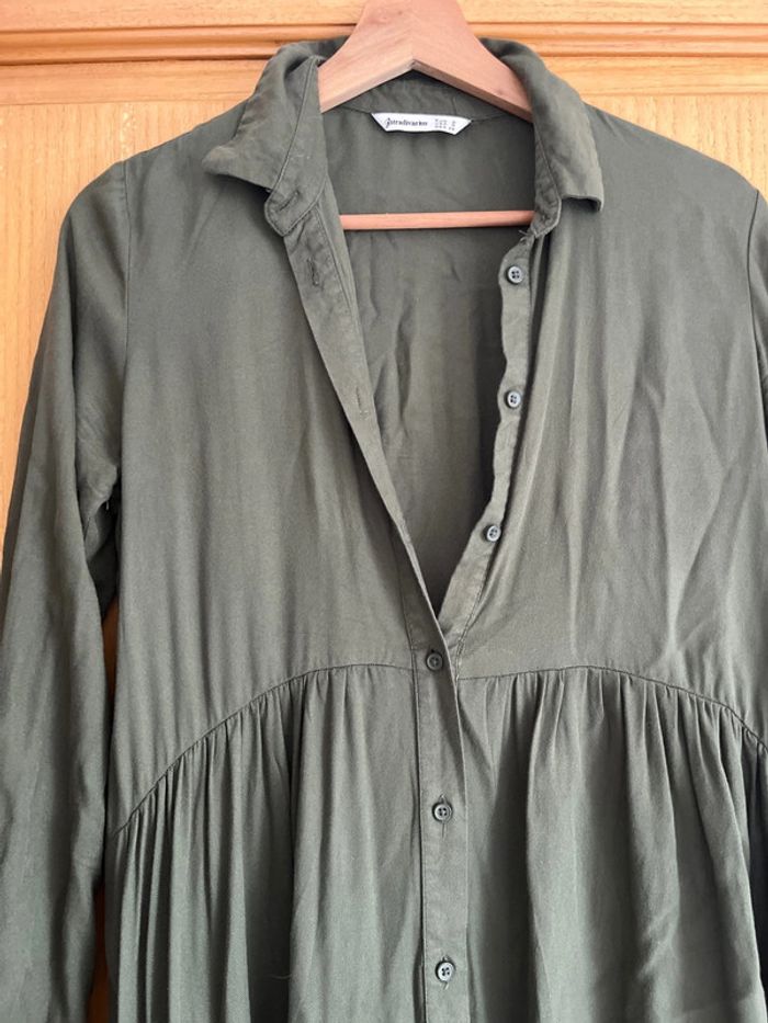 Robe chemise large femme kaki - photo numéro 4