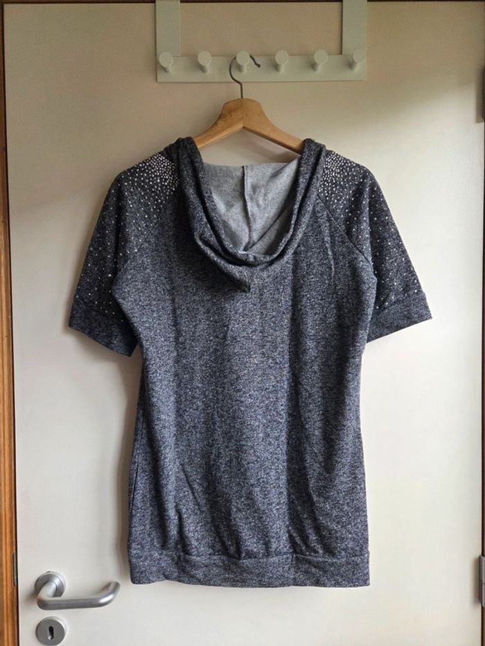 T-shirt à capuche gris emma & ashley design - taille m - photo numéro 7