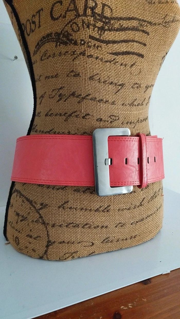 Ceinture rose large grosse boucle 95 cm - photo numéro 5