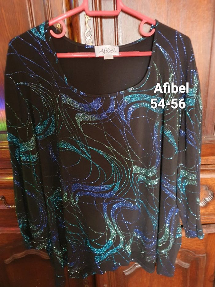 Tunique vagues strass bleues 54-56