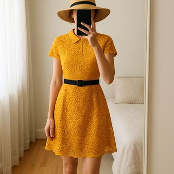 Robe courte jaune taille M - Zara