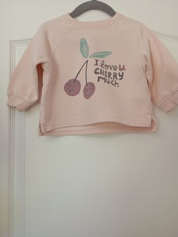 Sweat motif cerise 6 mois 
