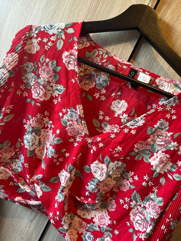 Blouse crop top fleuries à longues manches H&M - photo numéro 2