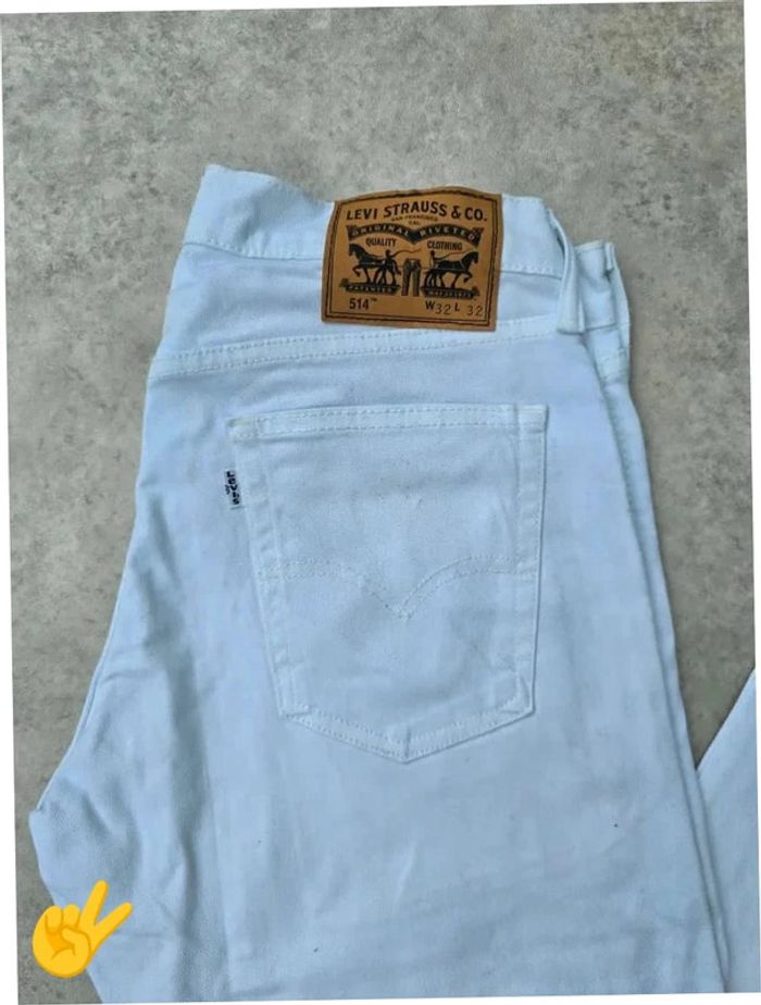 Jeans Levi's 514 W32 FR42 L32 coupe droite blanc Homme Men pan374b - photo numéro 2