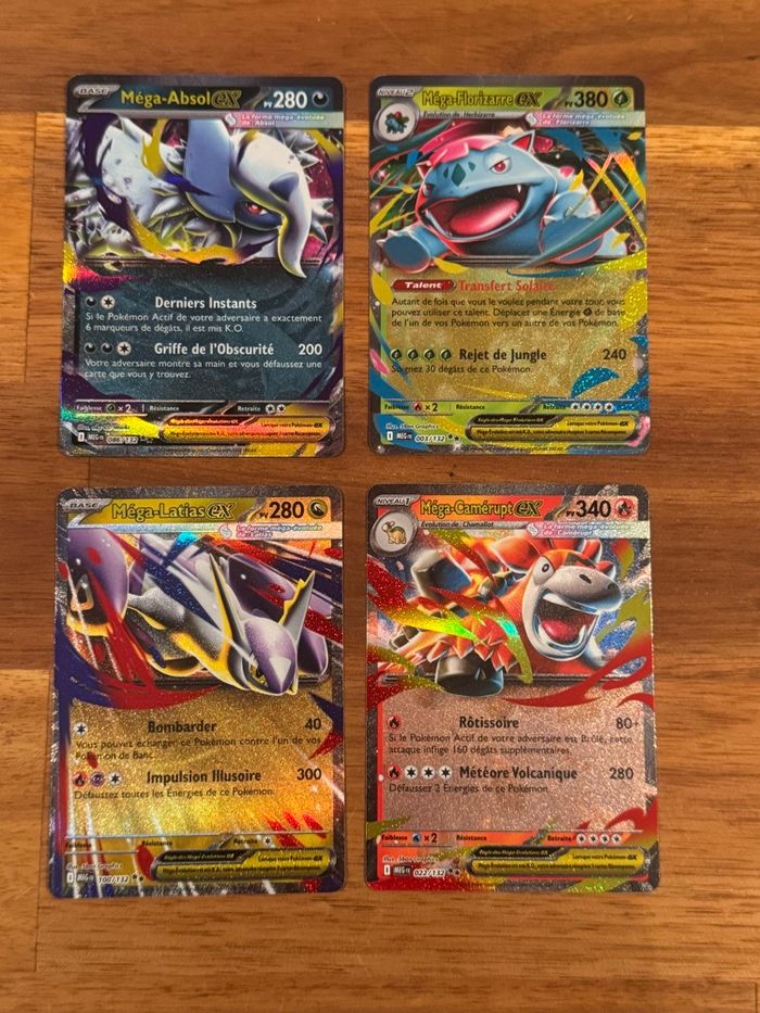 Lot 4 cartes Pokémon EX