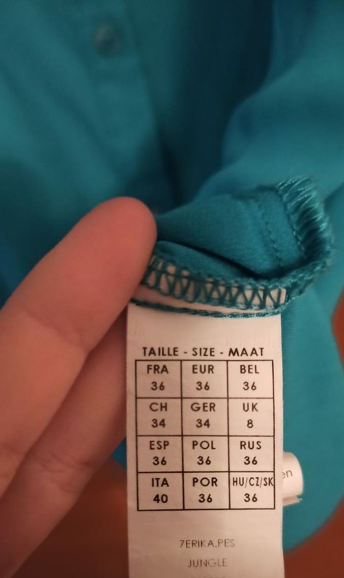 Chemisier fluide vert sans manches Mim - photo numéro 3