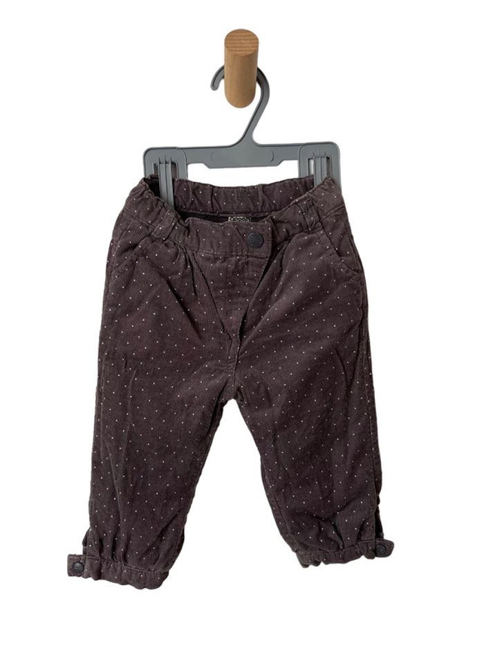 Pantalon chaud en velours côtelé doublé polaire, couleur taupe - Tape à l'oeil 6 mois (67cm) - photo numéro 3