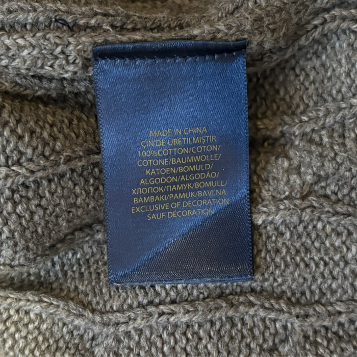 Beau pull Ralph Lauren torsadé - Gris - Taille M - photo numéro 7