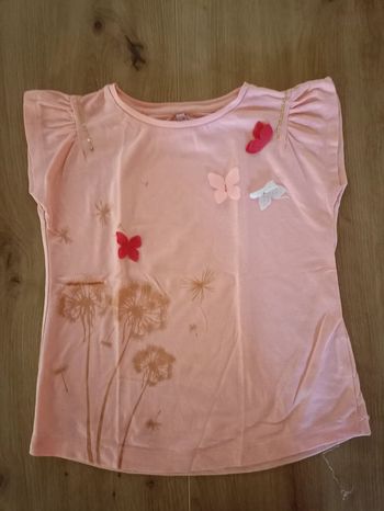 T short corail papillon