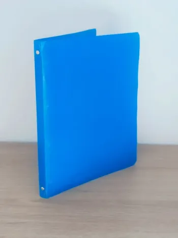 Classeur 4 anneaux polypro bleu - A4 / Dos 20mm