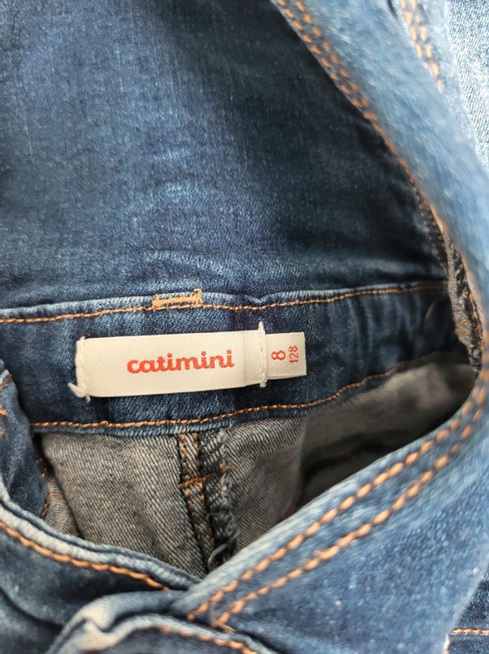Salopette short jean Catimini 8 ans état neuf - photo numéro 4
