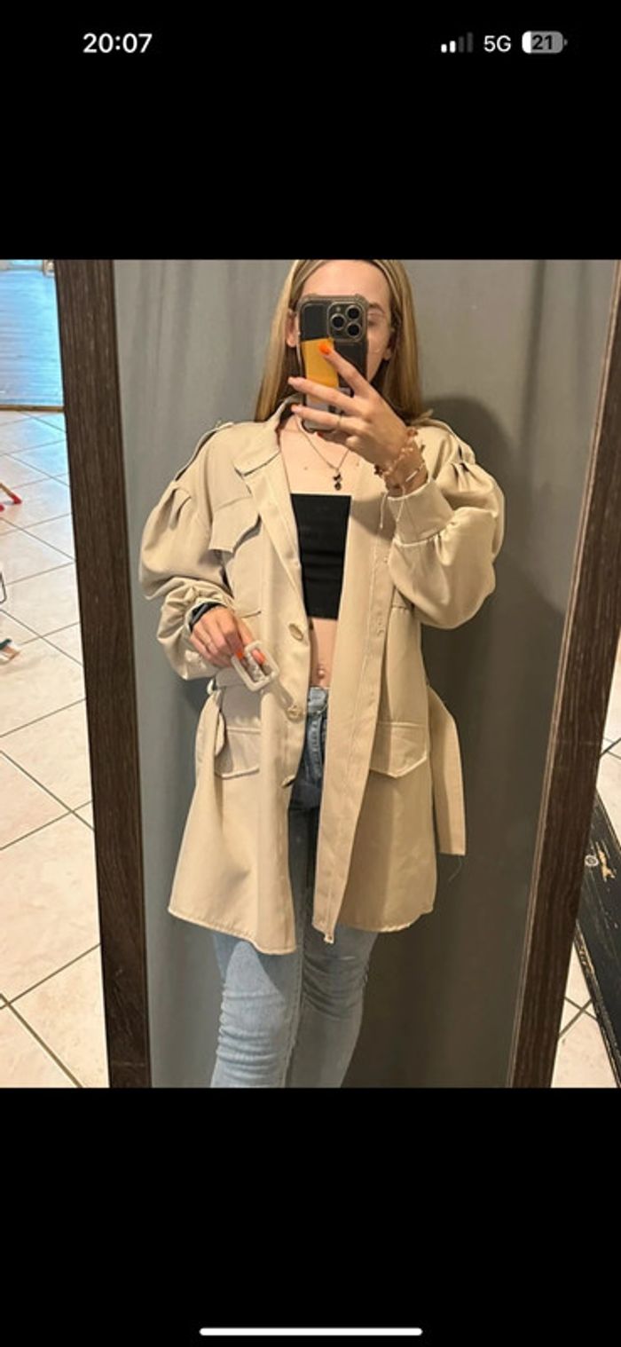 Trench long crème - photo numéro 2