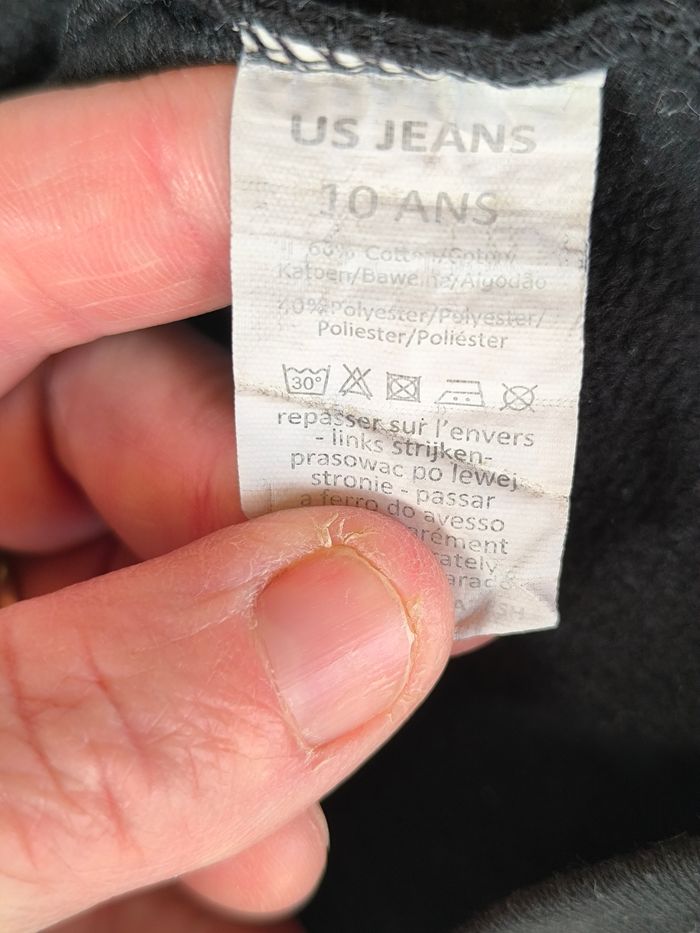 Sweet à capuche 10 ans US jeans - photo numéro 4