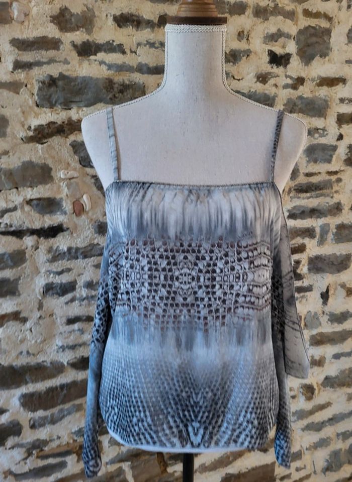 Débardeur motifs serpent gris et blanc M By Mosquitos Taille 40