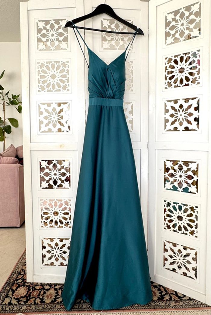 Robe longue de cérémonie bleu Lautinel Taille 38