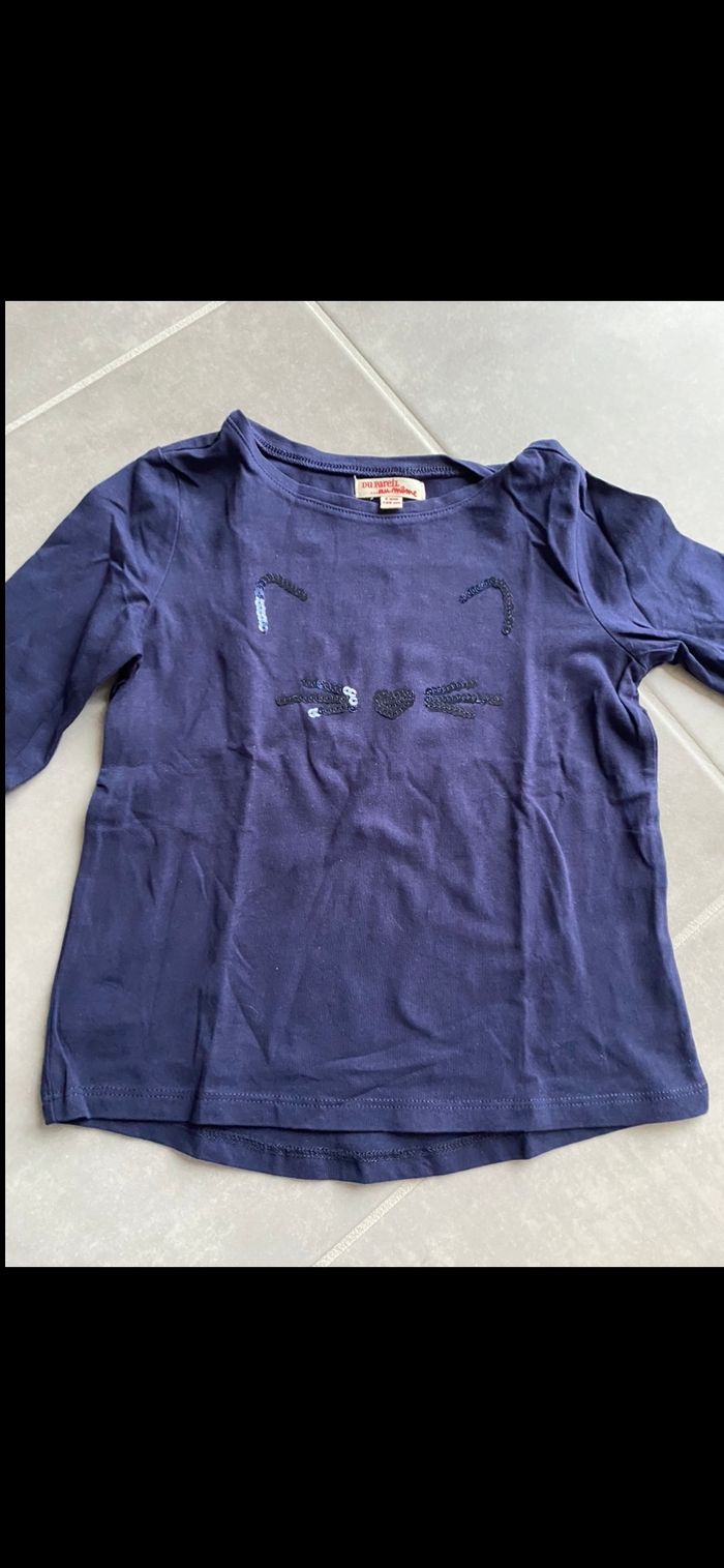 Tee shirt manches longues Chat Neuf 4 ans - photo numéro 3