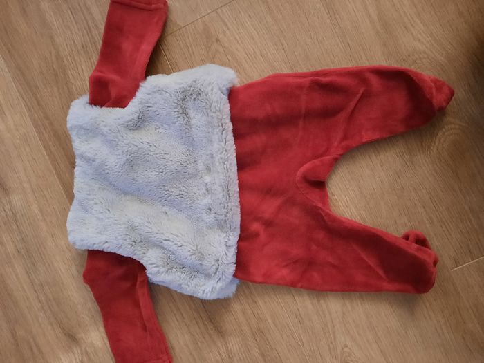 Pyjama/ grenouillère garçon velours rouge "Baby hipster" TAO 1 mois - photo numéro 4