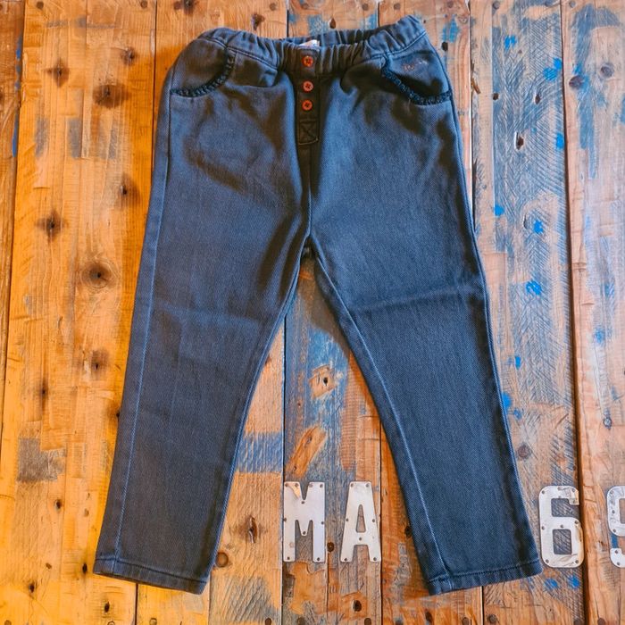 Jean paperbag en denim noir pour bebe fille