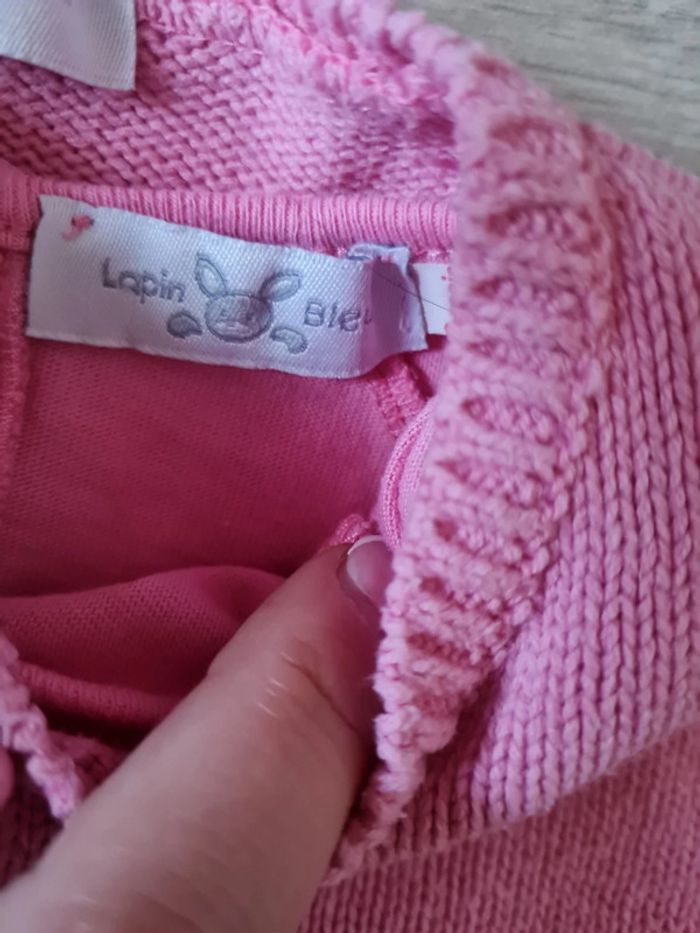 Ensemble #6mois #t-shirt #gilet #jupe/schort# rose# 68cm# fleur - photo numéro 8