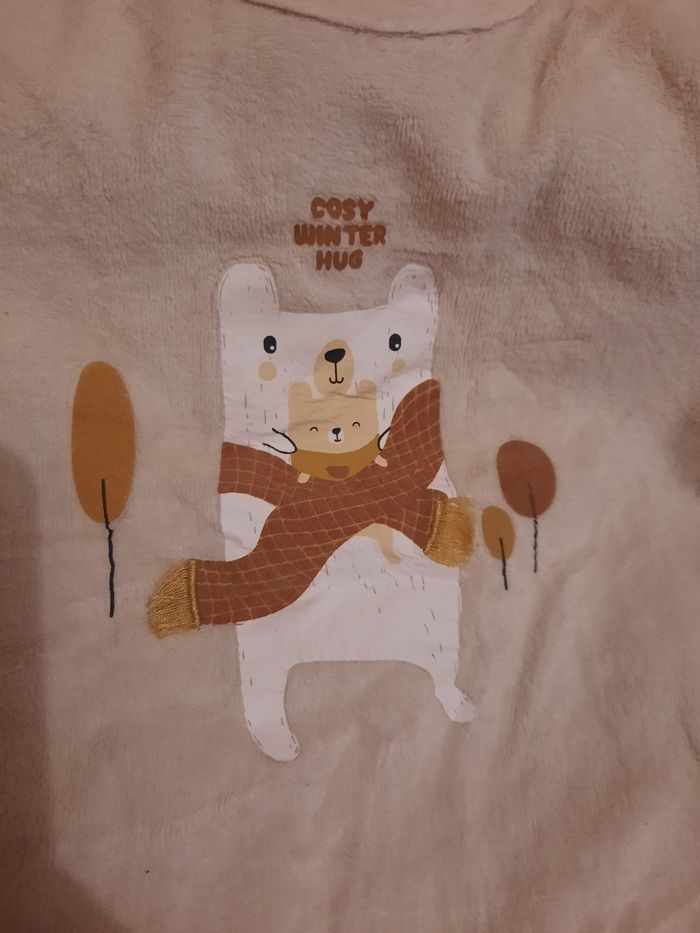 Pyjama bebe velours beige - photo numéro 2