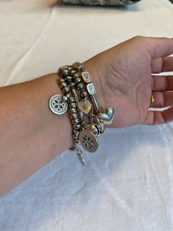 Bracelet en argent quatre rangs élastiques Réminiscence - photo numéro 8