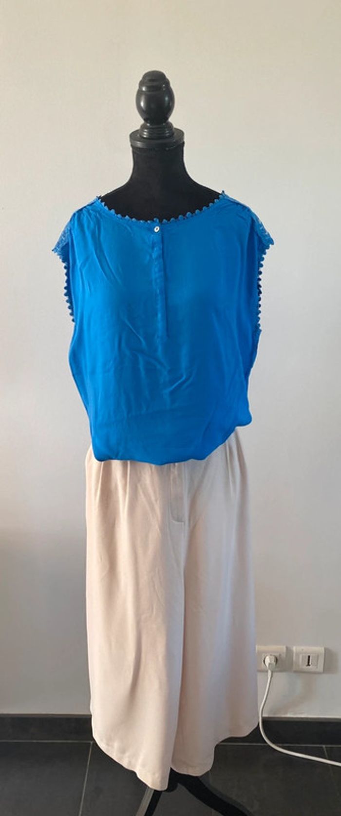 Pantalon jambe large crème Atmosphere taille 40 - photo numéro 20
