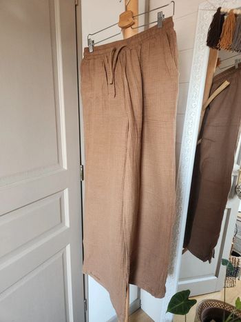 Pantalon large en gaze de coton Xl