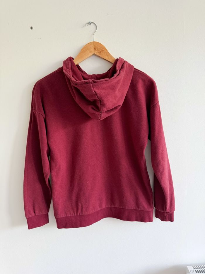 Sweat-shirt à capuche bordeaux kiabi taille 34 XS - photo numéro 3