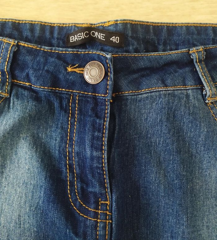 Jupe en jeans bleu femme taille 40 Basic One - photo numéro 3