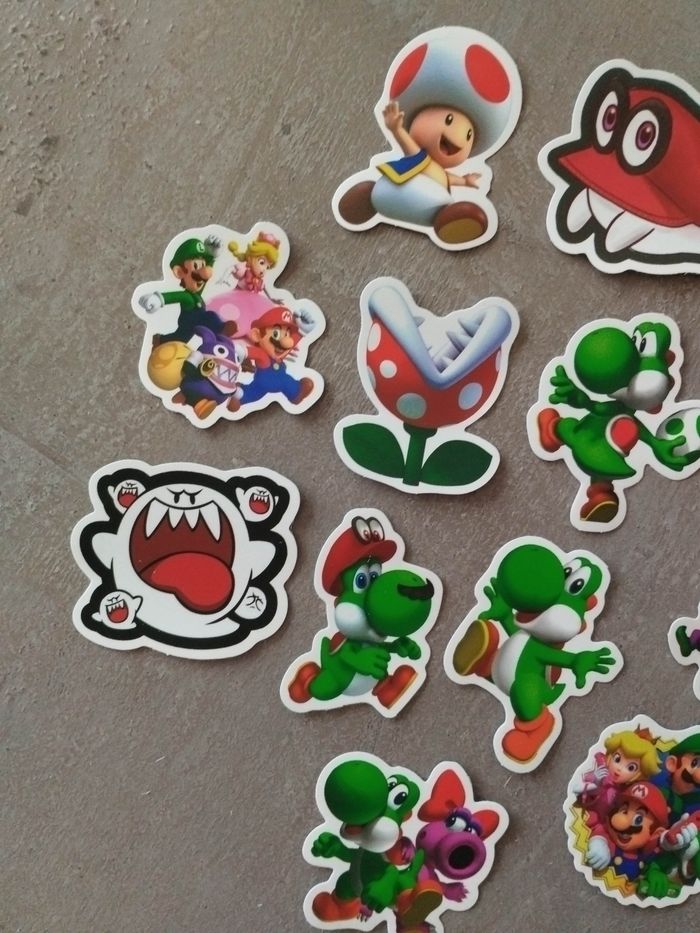 Lot x16 stickers autocollants Mario - photo numéro 2